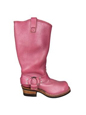 Rare Wesco Women’s Custom Pink Leather 15” Harness Moto Boot Size US 8.5